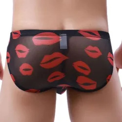MenSexyWear Slip Trompe Kiss Lips Noir